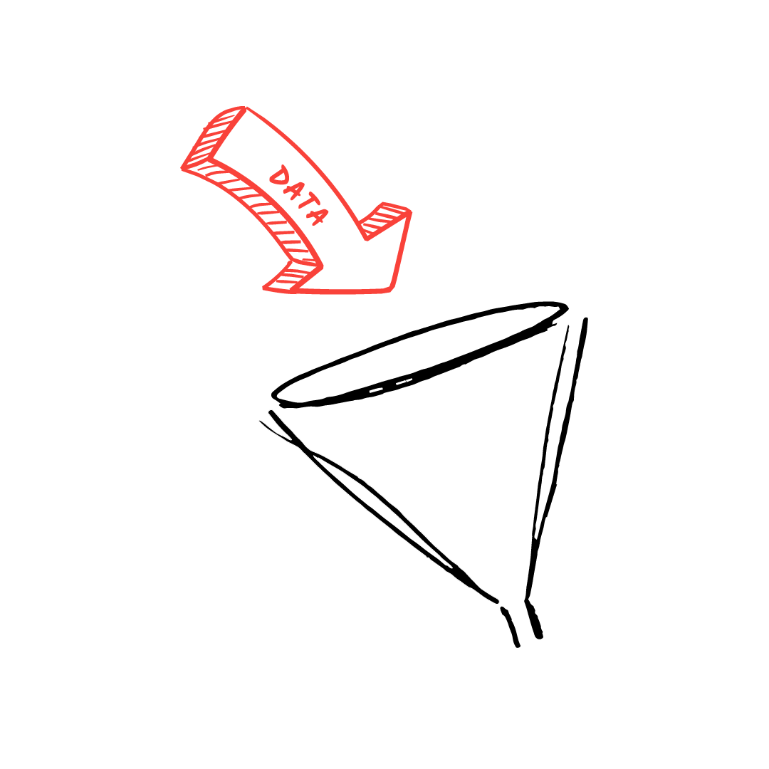 llustration af informationskondenseringsproces, hvor indsamlet data filtreres gennem en metaforisk tragt for at skabe en realistisk og enstemmig strategi inden for en organisation